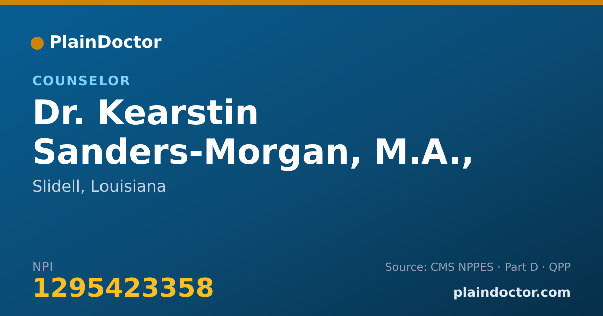 Shareable card for Kearstin Sanders-Morgan, M.A., PLPC - Counselor, Slidell, LA