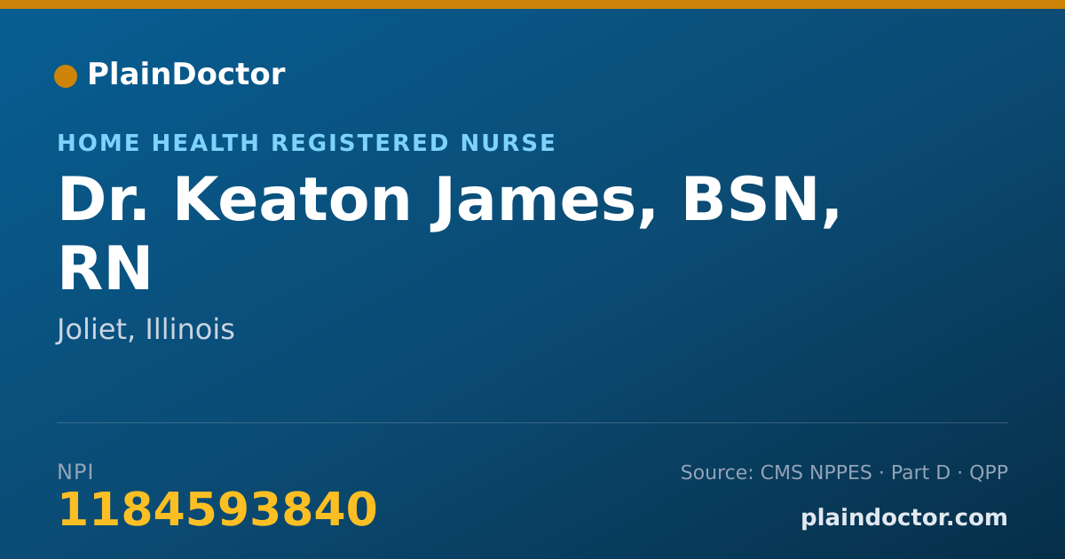 Shareable card for Keaton James, BSN, RN - Home Health Registered Nurse, Joliet, IL