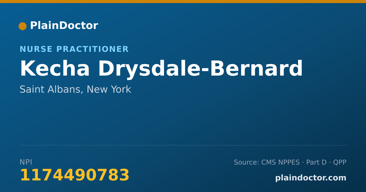 Shareable card for Kecha Drysdale-Bernard - Nurse Practitioner, Saint Albans, NY