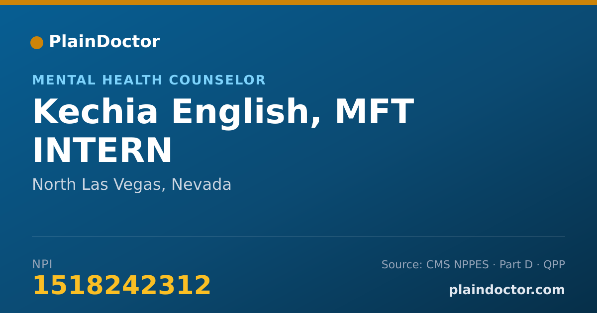 Shareable card for Kechia English, MFT INTERN - Mental Health Counselor, North Las Vegas, NV