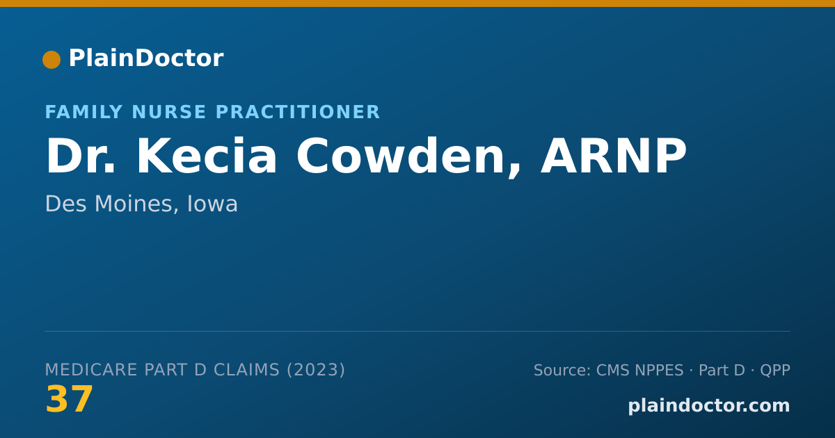 Shareable card for Kecia Cowden, ARNP - Family Nurse Practitioner, Des Moines, IA