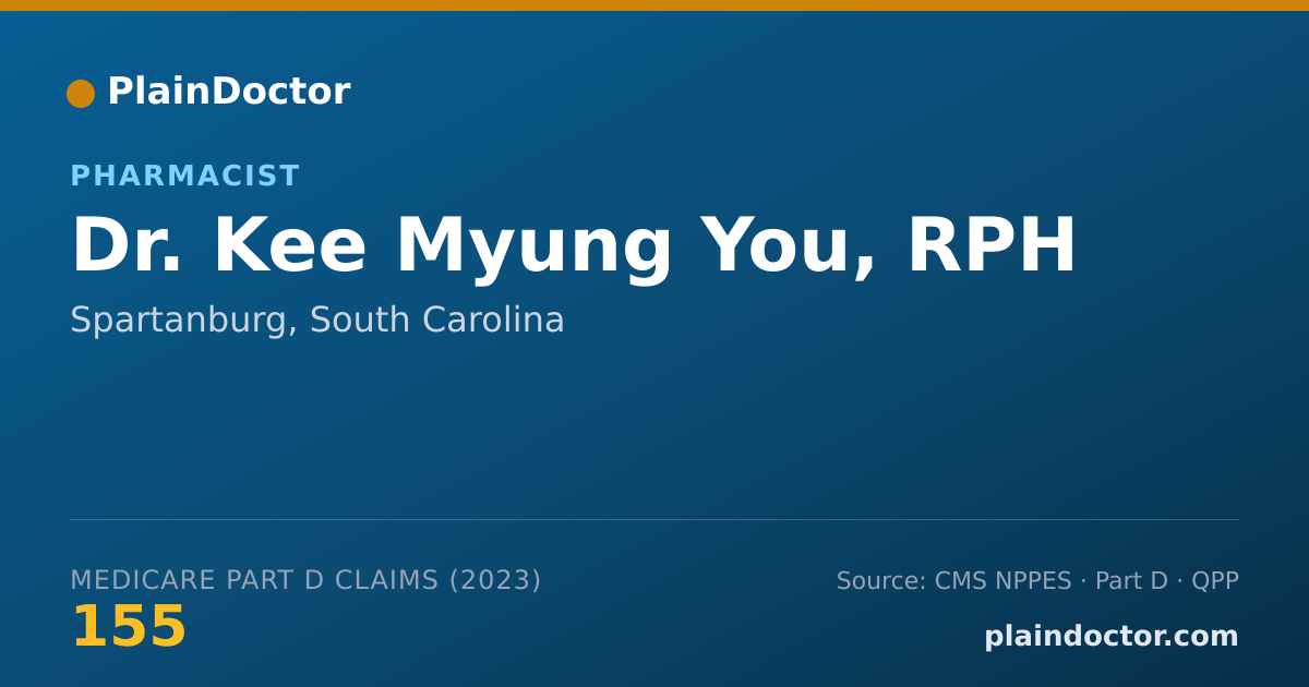 Shareable card for Kee Myung You, RPH - Pharmacist, Spartanburg, SC