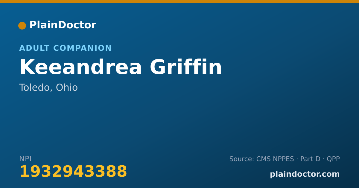Shareable card for Keeandrea Griffin - Adult Companion, Toledo, OH