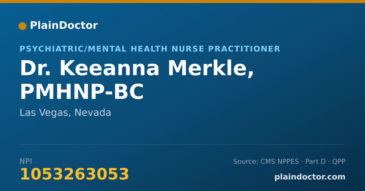 Shareable card for Keeanna Merkle, PMHNP-BC - Psychiatric/Mental Health Nurse Practitioner, Las Vegas, NV