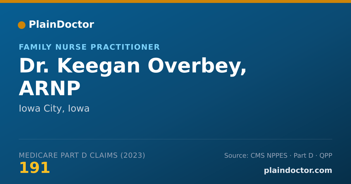 Shareable card for Keegan Overbey, ARNP - Family Nurse Practitioner, Iowa City, IA