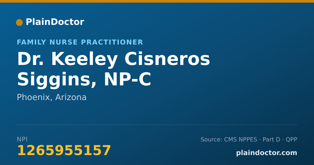 Shareable card for Keeley Cisneros Siggins, NP-C - Family Nurse Practitioner, Phoenix, AZ