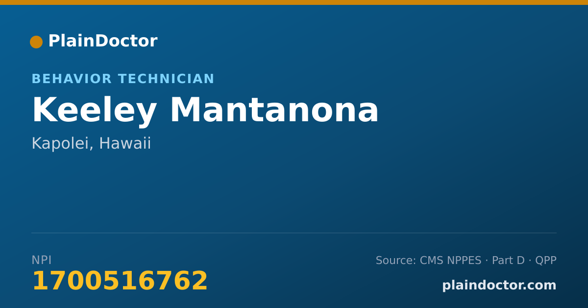Shareable card for Keeley Mantanona - Behavior Technician, Kapolei, HI