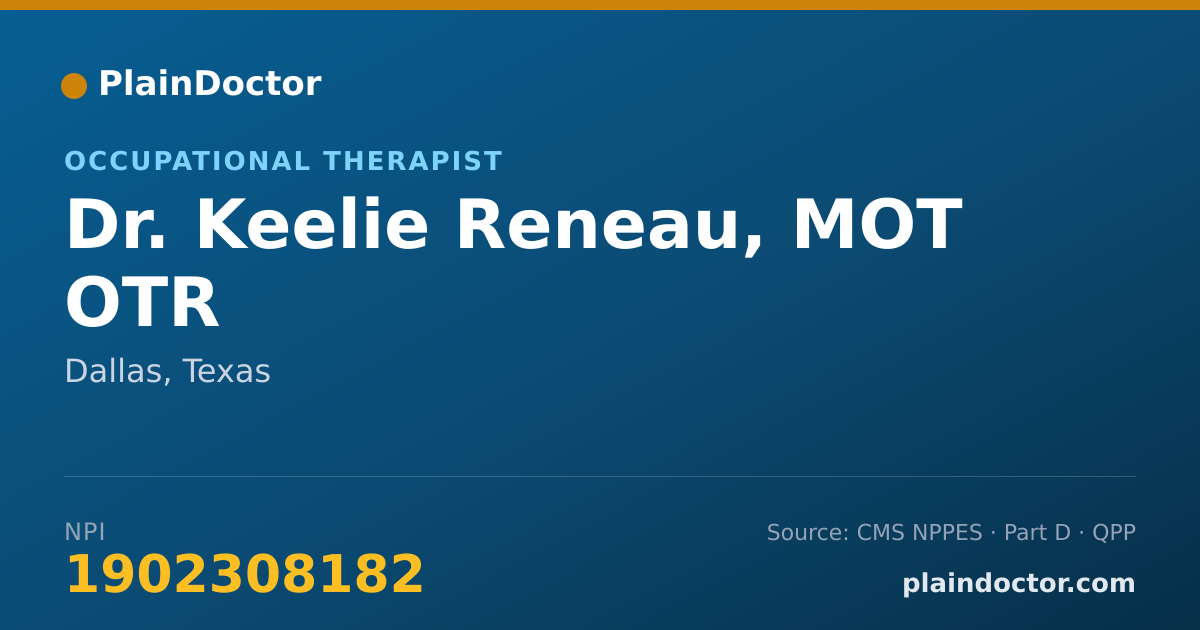 Shareable card for Keelie Reneau, MOT OTR - Occupational Therapist, Dallas, TX