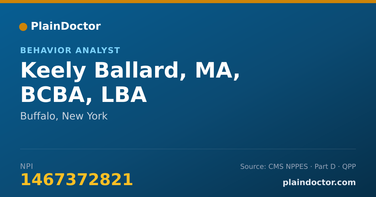Shareable card for Keely Ballard, MA, BCBA, LBA - Behavior Analyst, Buffalo, NY