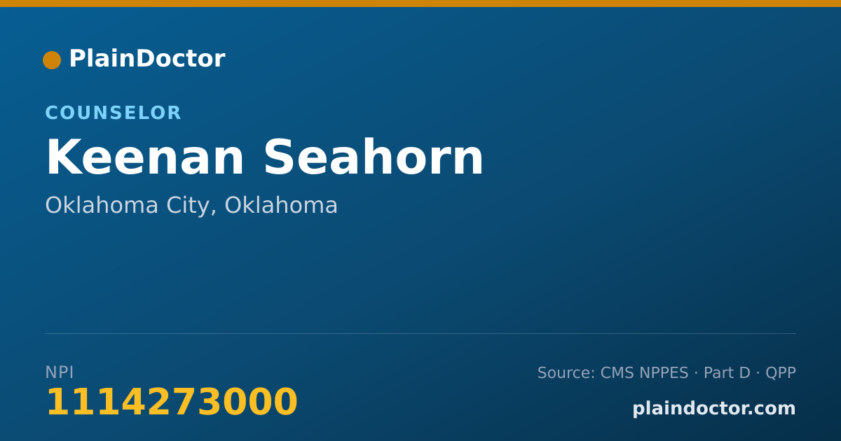 Shareable card for Keenan Seahorn - Counselor, Oklahoma City, OK