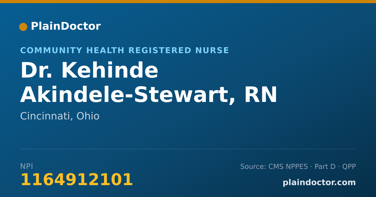 Shareable card for Kehinde Akindele-Stewart, RN - Community Health Registered Nurse, Cincinnati, OH