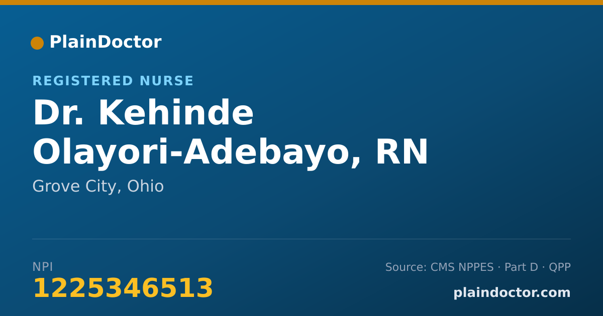 Shareable card for Kehinde Olayori-Adebayo, RN - Registered Nurse, Grove City, OH