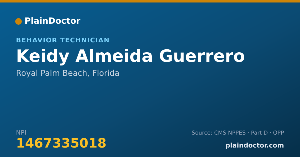 Shareable card for Keidy Almeida Guerrero - Behavior Technician, Royal Palm Beach, FL