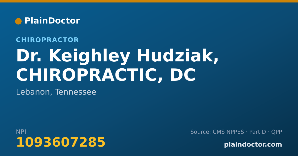 Shareable card for Keighley Hudziak, CHIROPRACTIC, DC - Chiropractor, Lebanon, TN