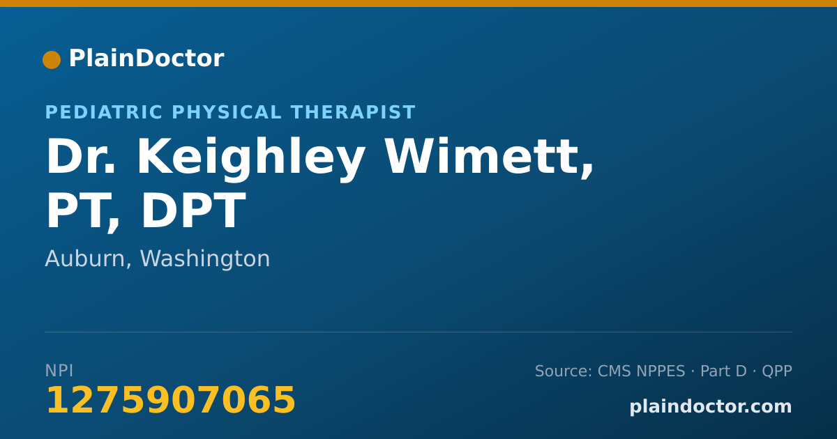 Shareable card for Keighley Wimett, PT, DPT - Pediatric Physical Therapist, Auburn, WA