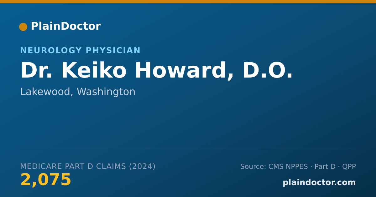 Shareable card for Keiko Howard, D.O. - Neurology Physician, Lakewood, WA