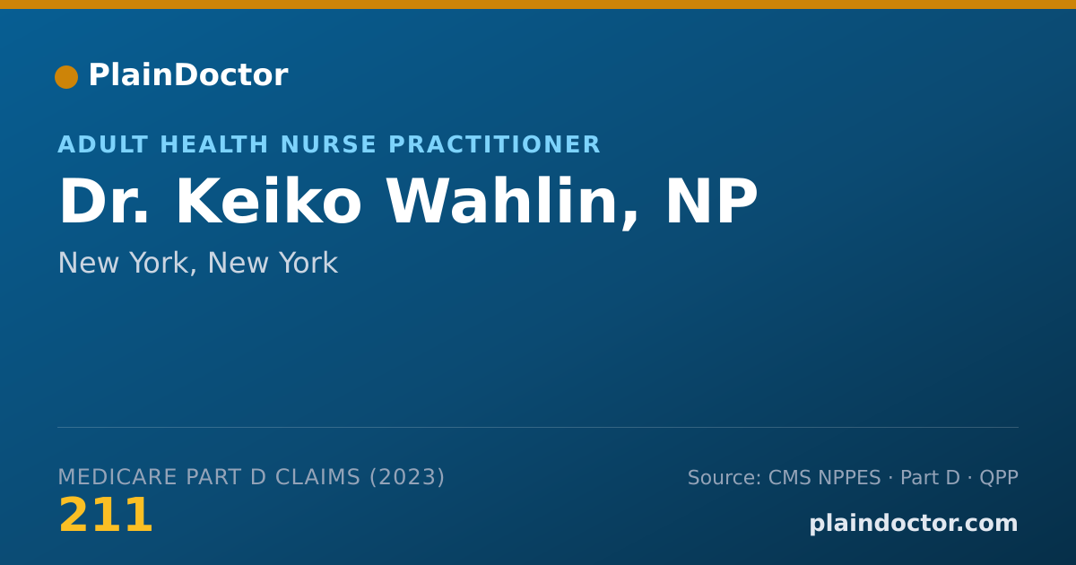 Shareable card for Keiko Wahlin, NP - Adult Health Nurse Practitioner, New York, NY
