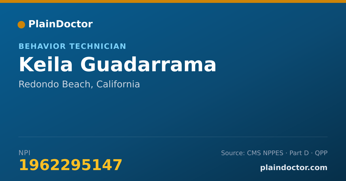 Shareable card for Keila Guadarrama - Behavior Technician, Redondo Beach, CA