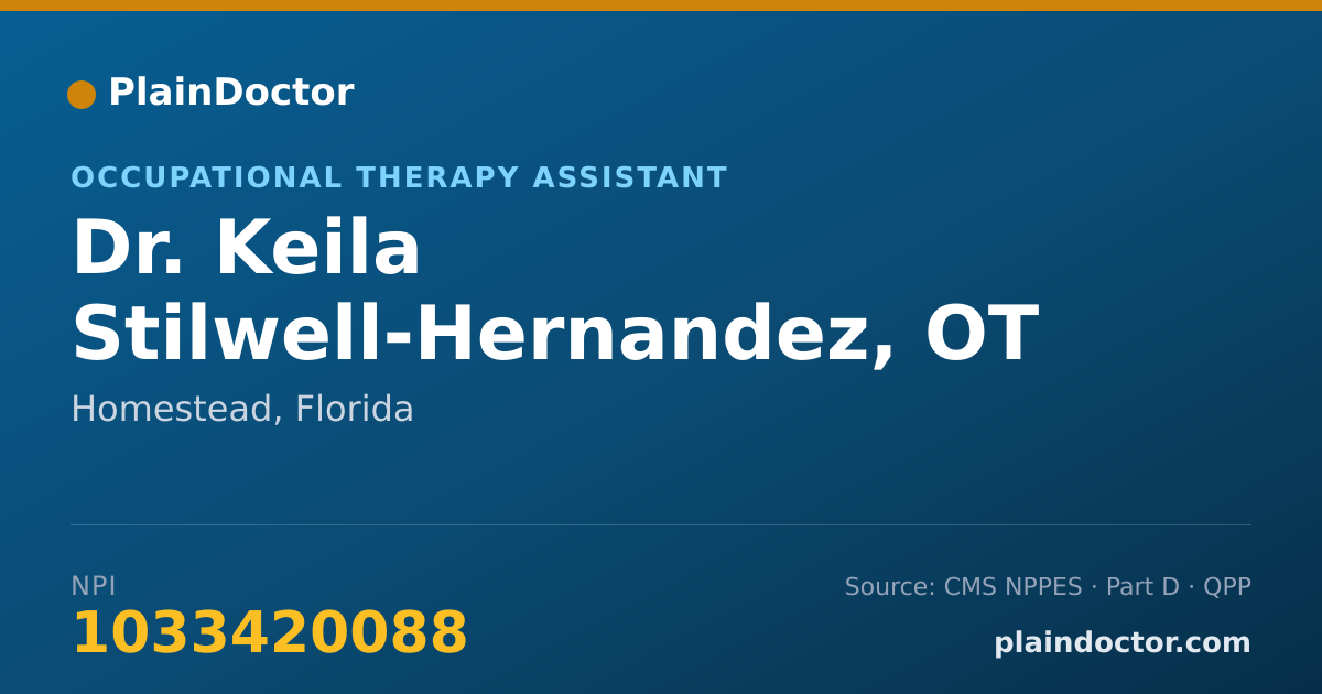Shareable card for Keila Stilwell-Hernandez, OT - Occupational Therapy Assistant, Homestead, FL