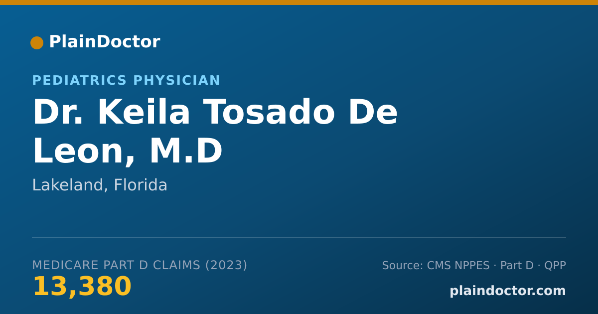 Shareable card for Keila Tosado De Leon, M.D - Pediatrics Physician, Lakeland, FL