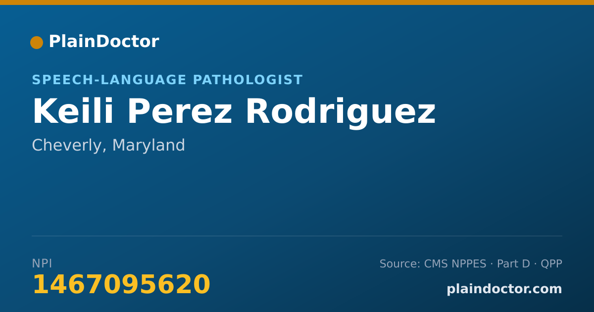 Shareable card for Keili Perez Rodriguez - Speech-Language Pathologist, Cheverly, MD
