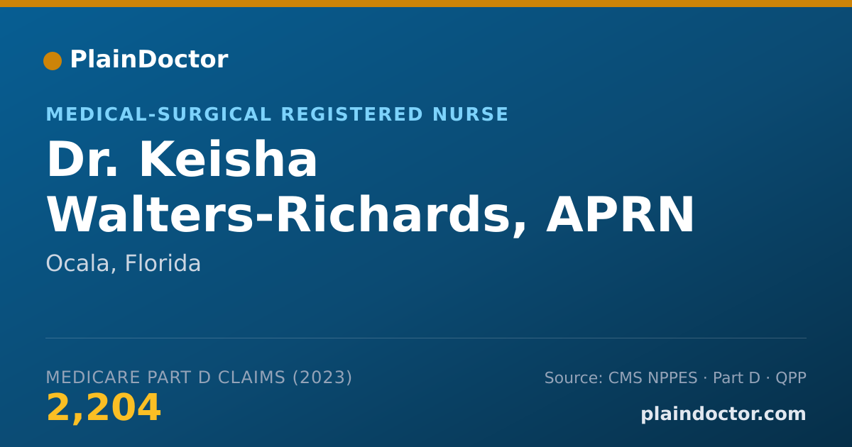 Shareable card for Keisha Walters-Richards, APRN - Medical-Surgical Registered Nurse, Ocala, FL