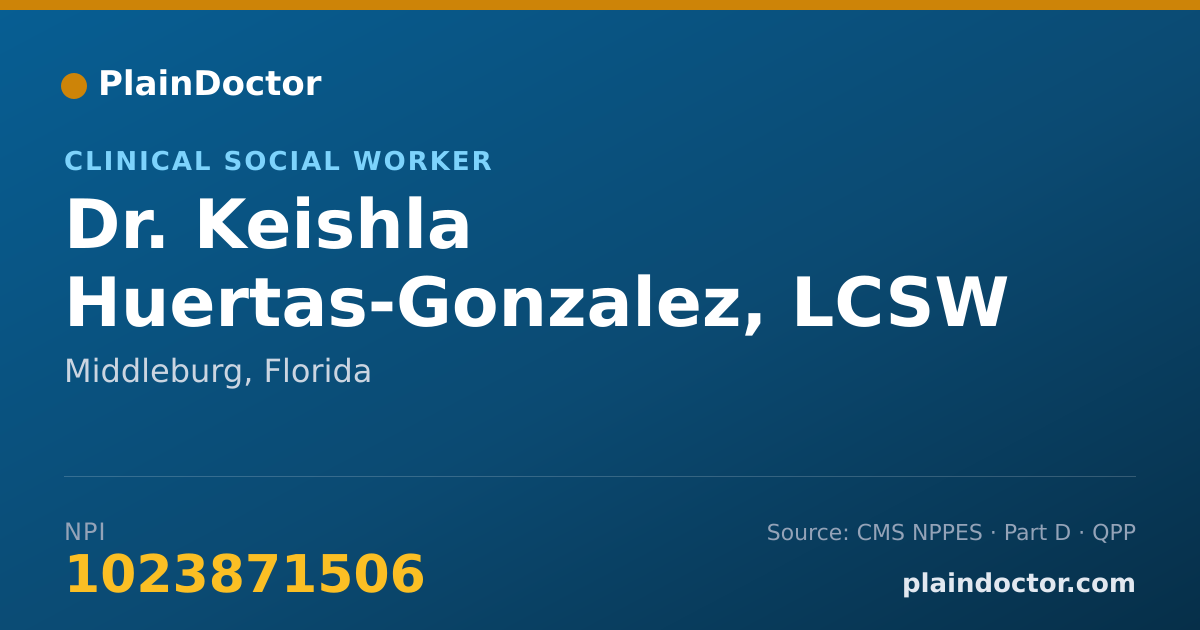 Shareable card for Keishla Huertas-Gonzalez, LCSW - Clinical Social Worker, Middleburg, FL