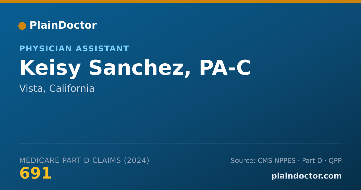 Shareable card for Keisy Sanchez, PA-C - Physician Assistant, Vista, CA