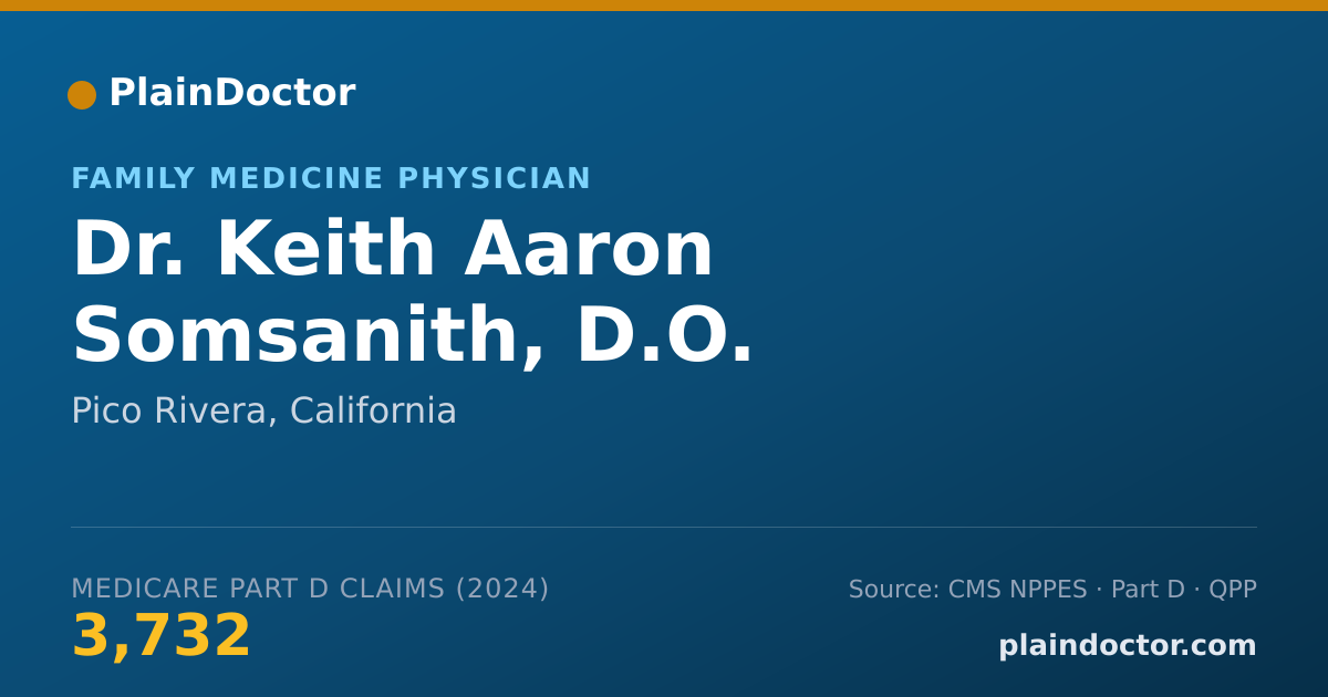 Shareable card for Keith Aaron Somsanith, D.O. - Family Medicine Physician, Pico Rivera, CA