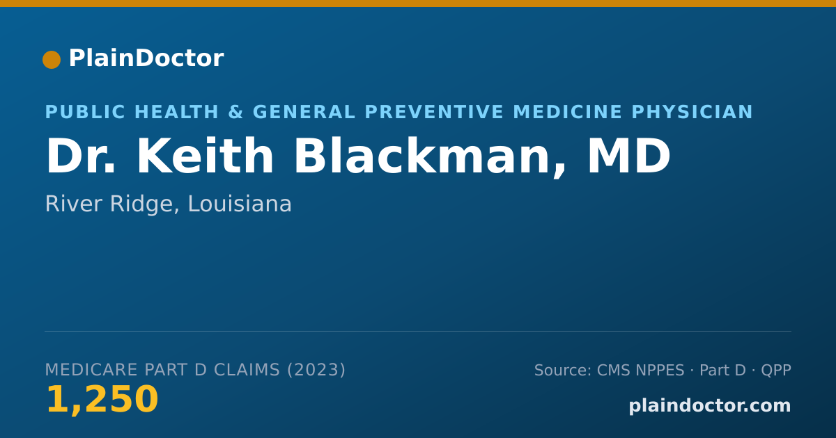 Shareable card for Keith Blackman, MD - Public Health & General Preventive Medicine Physician, River Ridge, LA