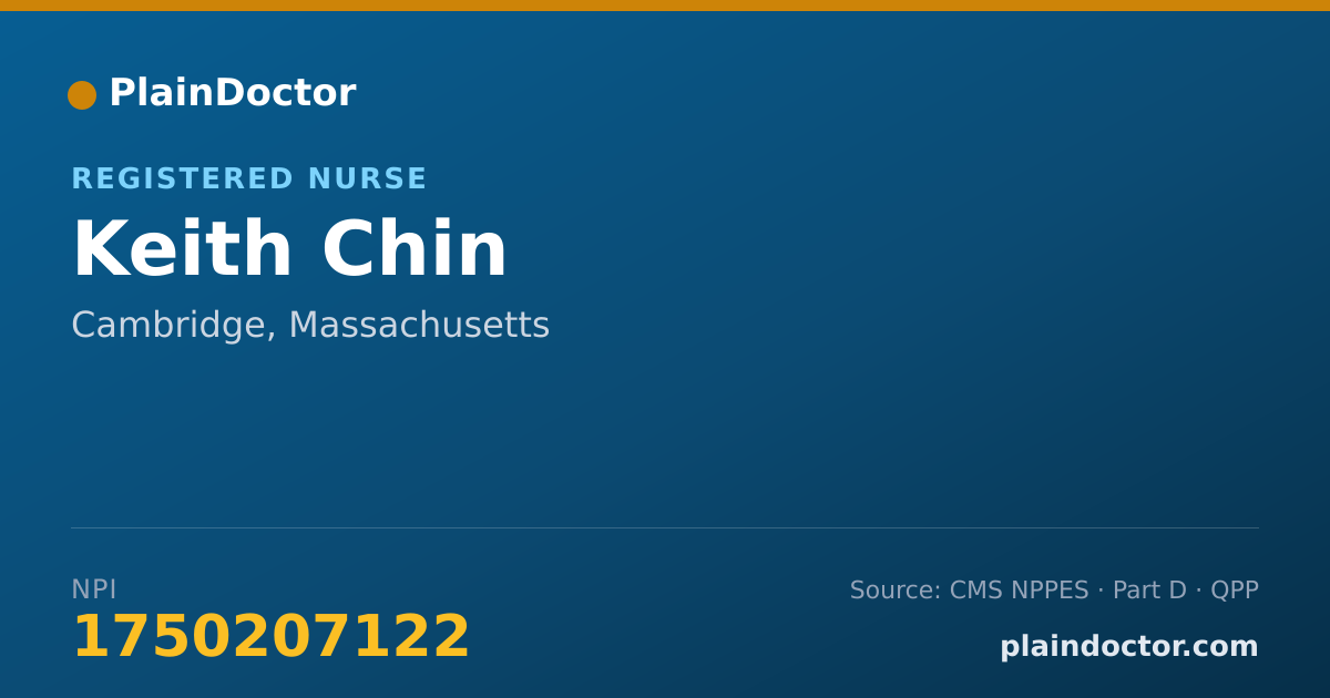 Shareable card for Keith Chin - Registered Nurse, Cambridge, MA