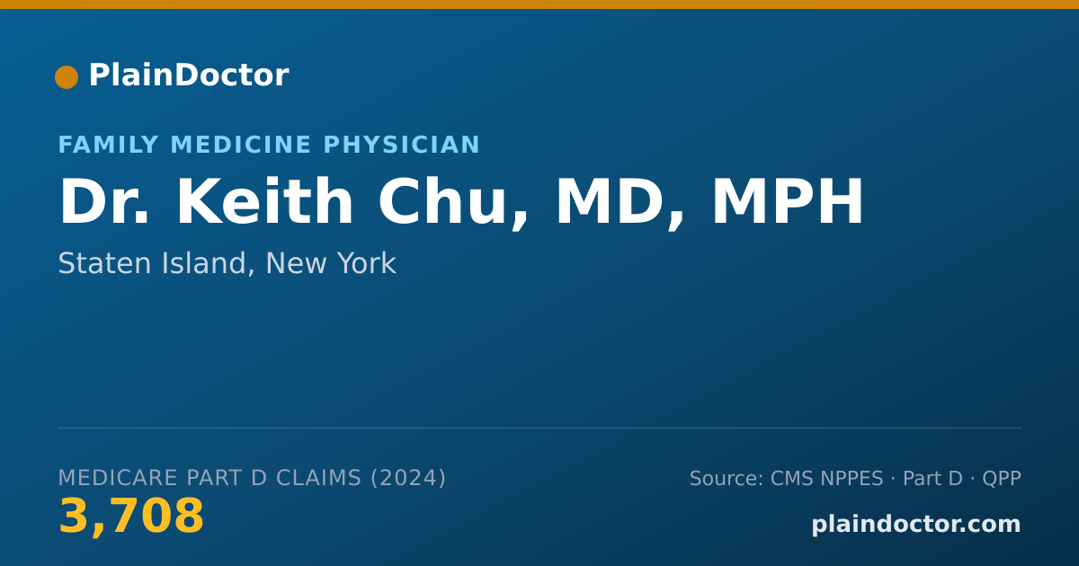 Shareable card for Keith Chu, MD, MPH - Family Medicine Physician, Staten Island, NY