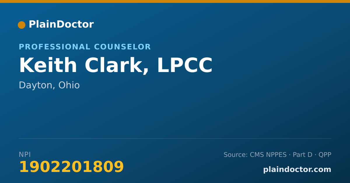 Shareable card for Keith Clark, LPCC - Mental Health Counselor, Dayton, OH