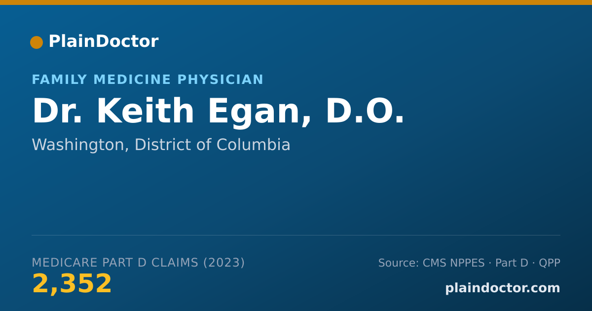 Shareable card for Keith Egan, D.O. - Family Medicine Physician, Washington, DC