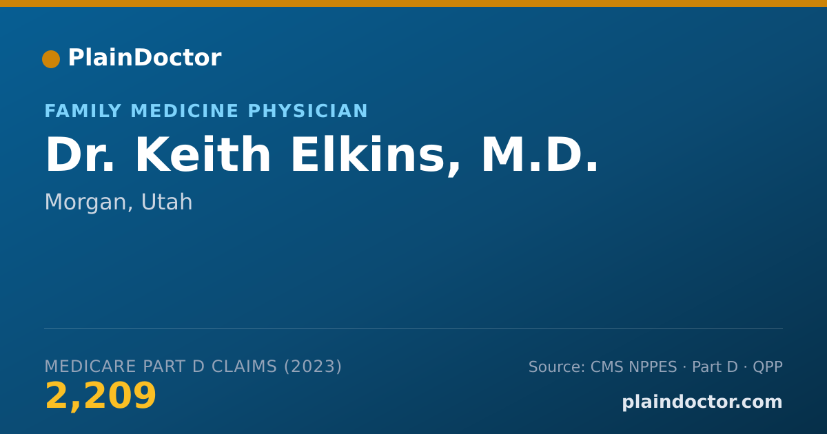 Shareable card for Keith Elkins, M.D. - Family Medicine Physician, Morgan, UT
