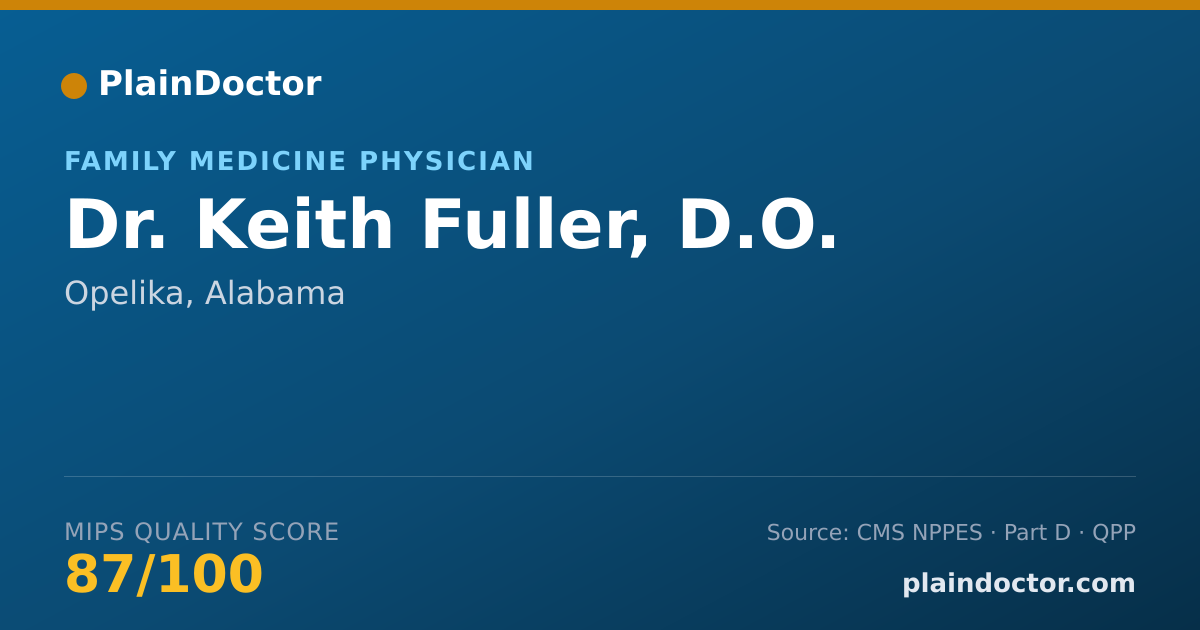 Shareable card for Keith Fuller, D.O. - Family Medicine Physician, Opelika, AL