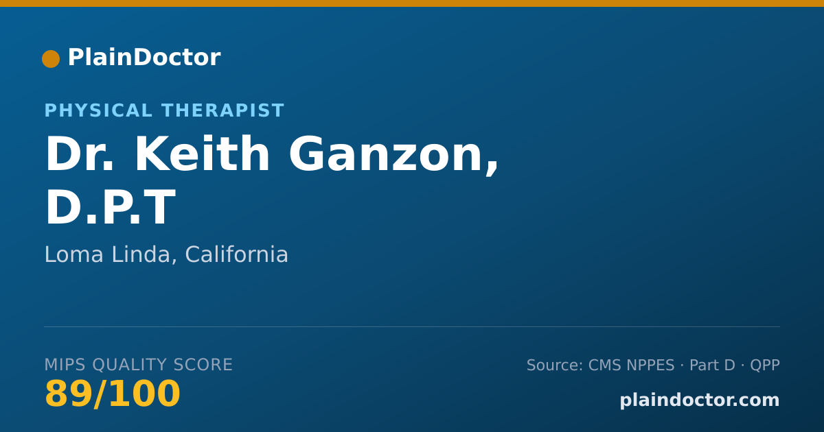 Shareable card for Keith Ganzon, D.P.T - Physical Therapist, Loma Linda, CA