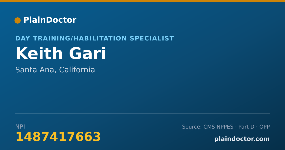 Shareable card for Keith Gari - Day Training/Habilitation Specialist, Santa Ana, CA