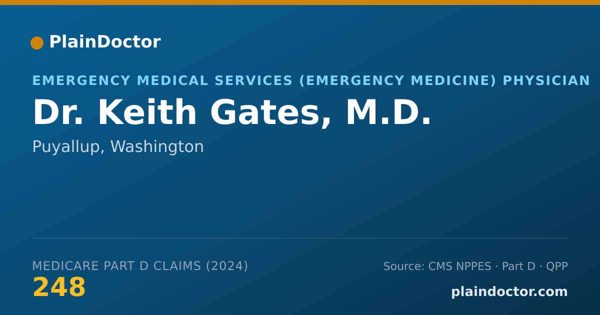 Shareable card for Keith Gates, M.D. - Emergency Medical Services (Emergency Medicine) Physician, Puyallup, WA