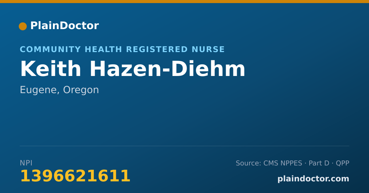 Shareable card for Keith Hazen-Diehm - Community Health Registered Nurse, Eugene, OR
