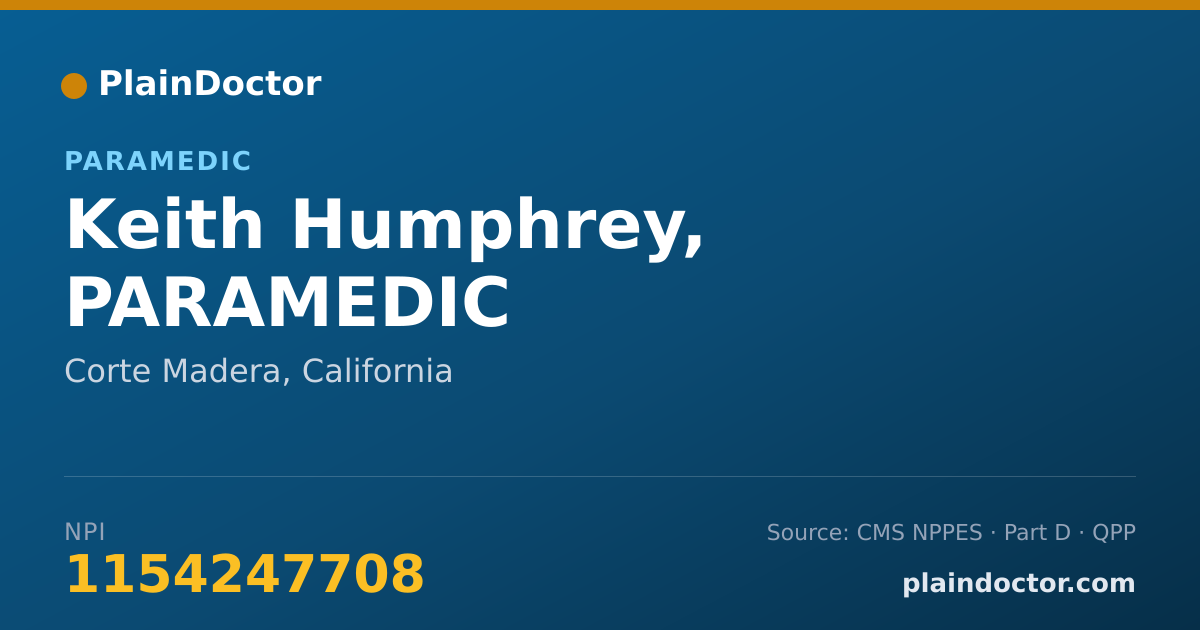 Shareable card for Keith Humphrey, PARAMEDIC - Paramedic, Corte Madera, CA