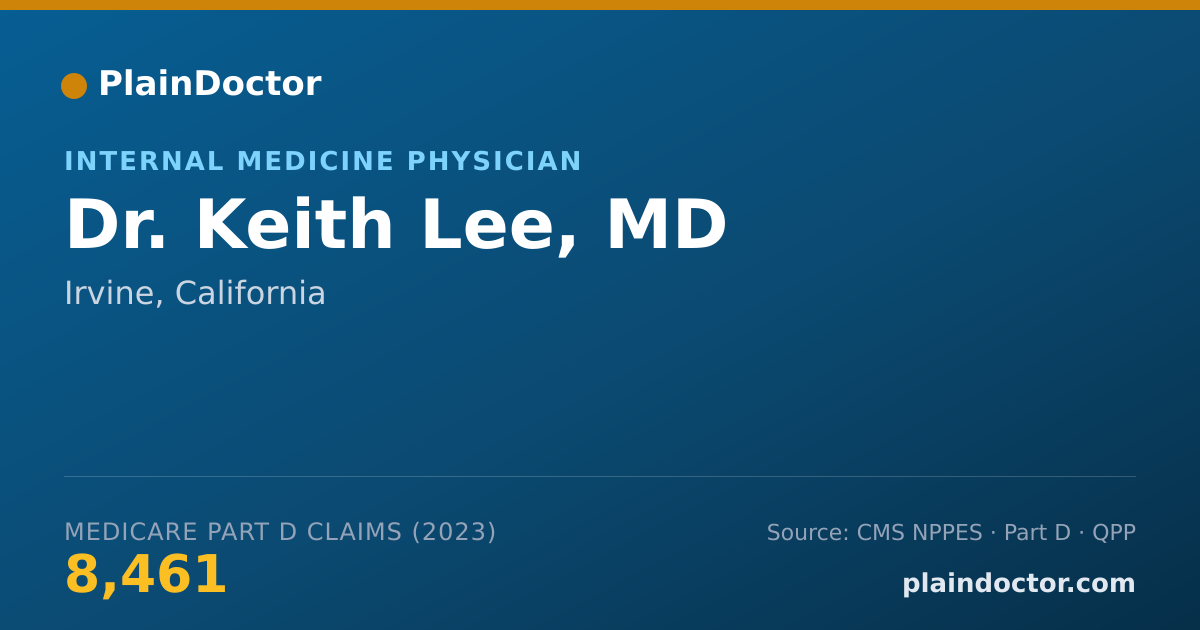 Shareable card for Keith Lee, MD - Internal Medicine Physician, Irvine, CA