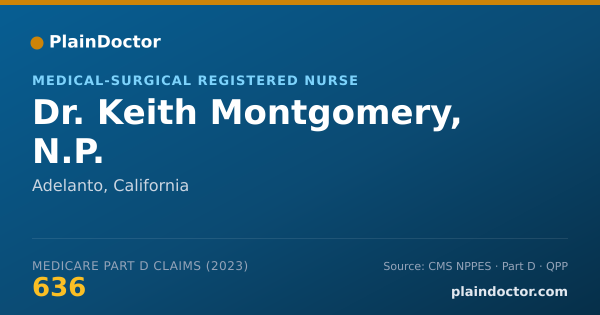 Shareable card for Keith Montgomery, N.P. - Medical-Surgical Registered Nurse, Adelanto, CA