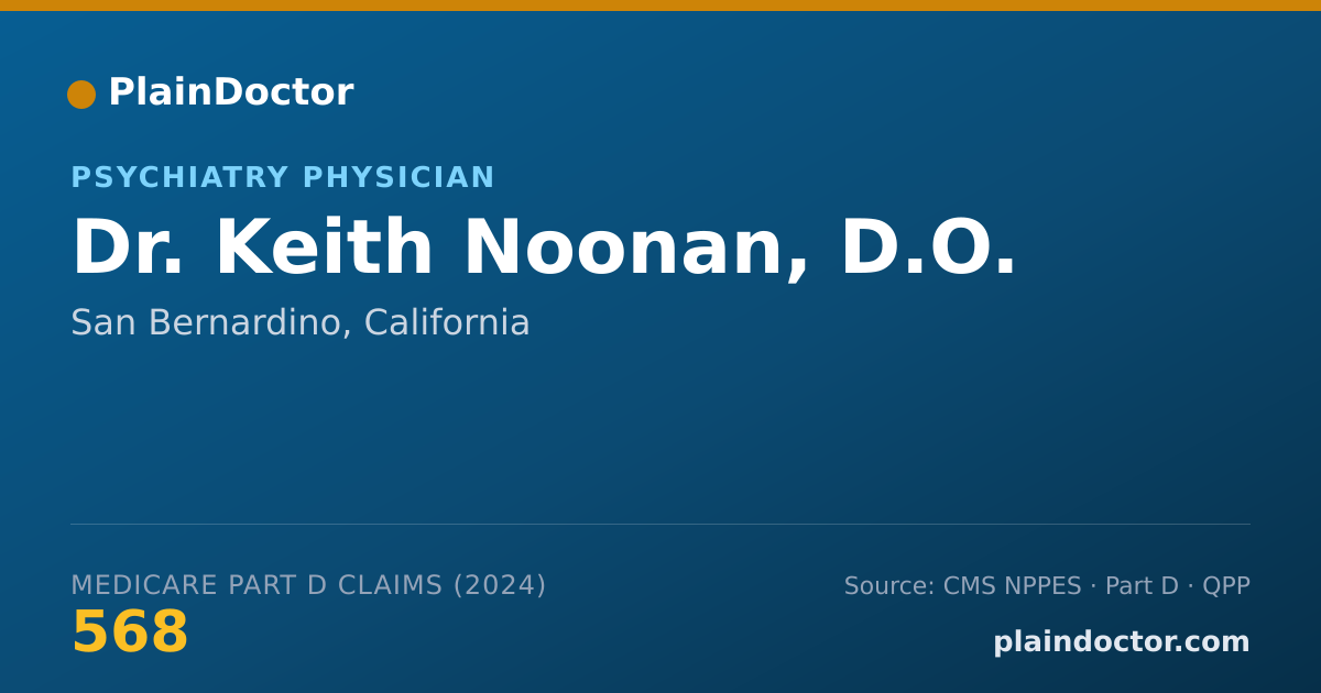 Shareable card for Keith Noonan, D.O. - Psychiatry Physician, San Bernardino, CA