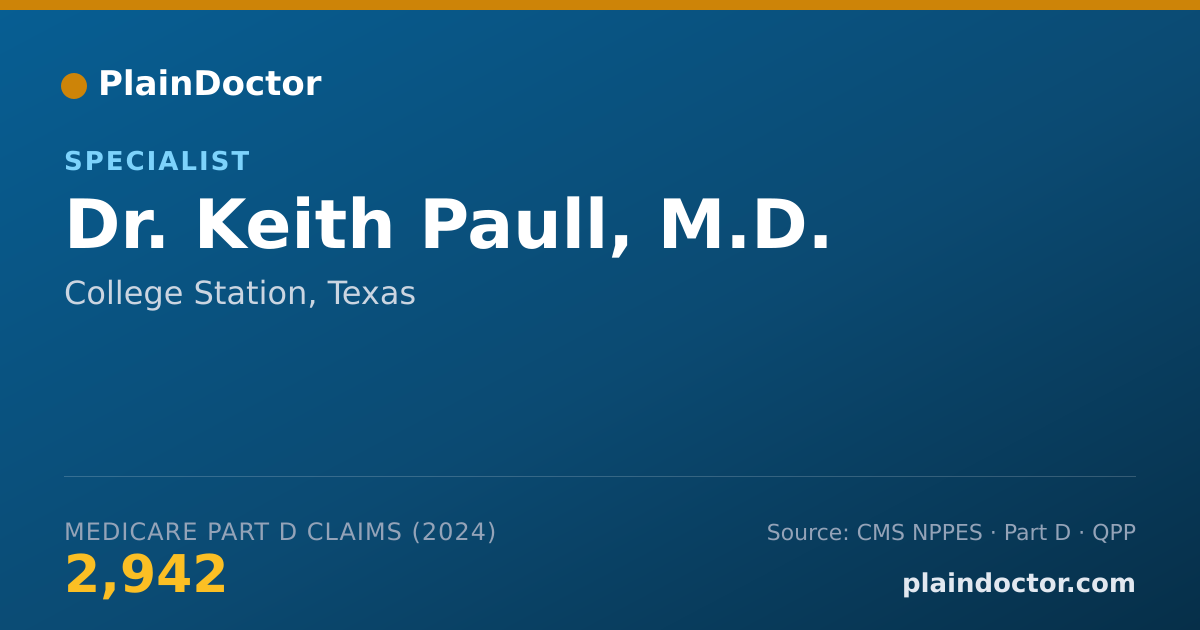 Shareable card for Keith Paull, M.D. - Specialist, College Station, TX