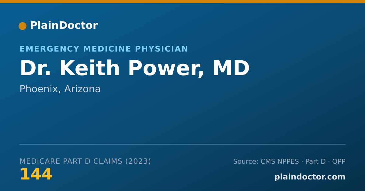 Shareable card for Keith Power, MD - Emergency Medicine Physician, Phoenix, AZ