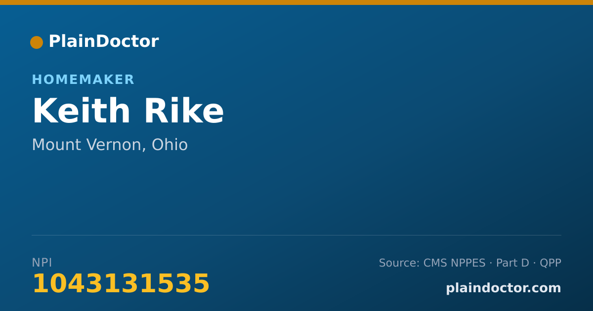 Shareable card for Keith Rike - Homemaker, Mount Vernon, OH