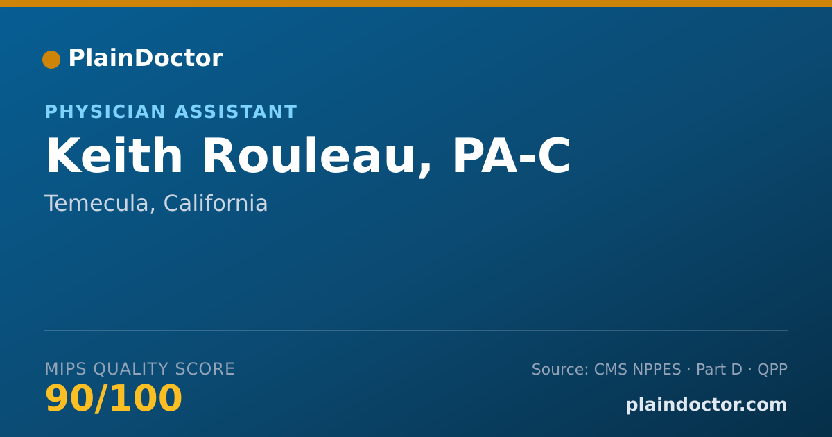 Shareable card for Keith Rouleau, PA-C - Physician Assistant, Temecula, CA