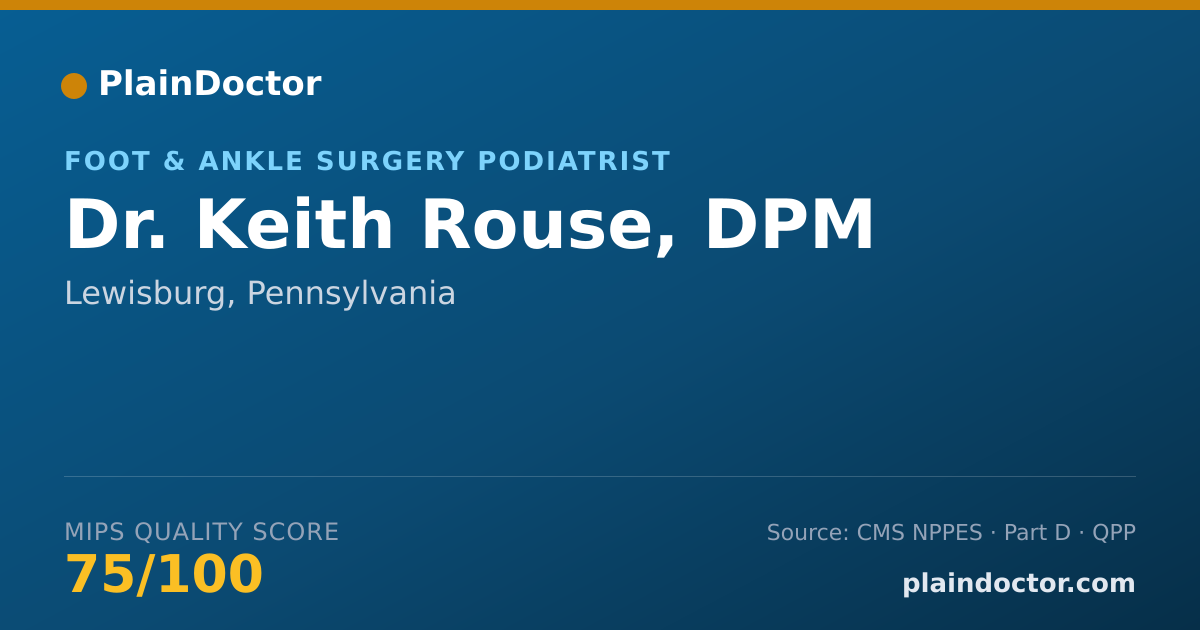 Shareable card for Keith Rouse, DPM - Foot & Ankle Surgery Podiatrist, Lewisburg, PA