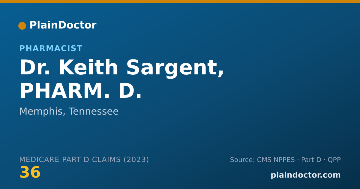 Shareable card for Keith Sargent, PHARM. D. - Pharmacist, Memphis, TN